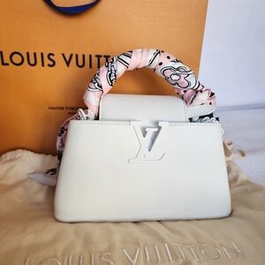 Louis Vuitton White Mini Bag with Pink Accent